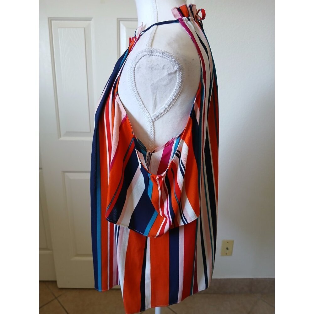 Signature Studio Off Shoulder‎ Blouse Womens XL Multi Colored Flowy Casual Boho - Picture 4 of 15